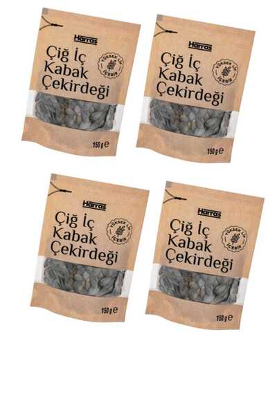 Harras Çiğ İç Kabak Çekirdeği 4'lü Yüksek Lifli Sağlıklı Atıştırmalık 4 X 150 gr