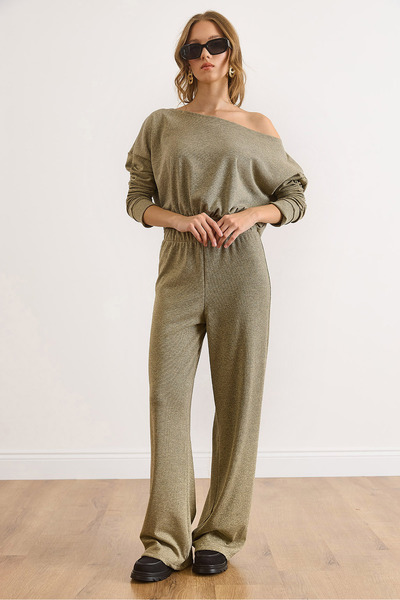 Olalook Kadın Gold Simli Alt Üst Takım TKM-19000442