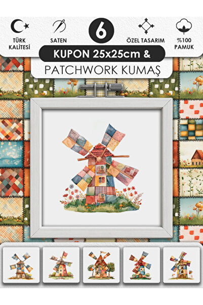 FabricMarket Patchwork Kumaş Seti – Dikiş ve Hobi İçin %100 Pamuk Desenli Kumaş Kuponları