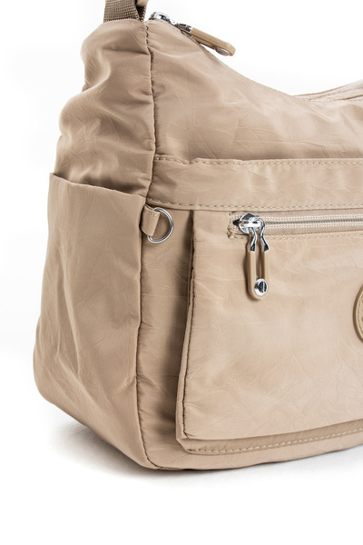 Sanmorris 4008 Women's Multi-Pocket Waterproof Crinkle Fabric Adjustable Crossbody Shoulder Bag