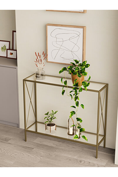 Dekoport Florya 100 Cm Dresuar, Temperli Kırılmaz Cam, Modern Tasarım, Raflı ...