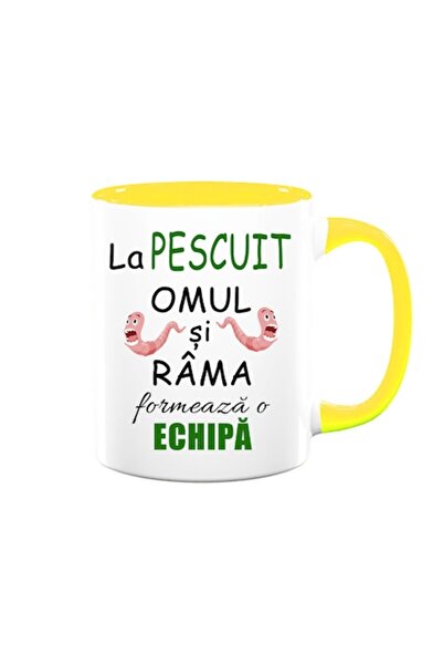 OEM Cană personalizată cu mesajul: „În timp ce pescuiesc, omul și viermele fo...