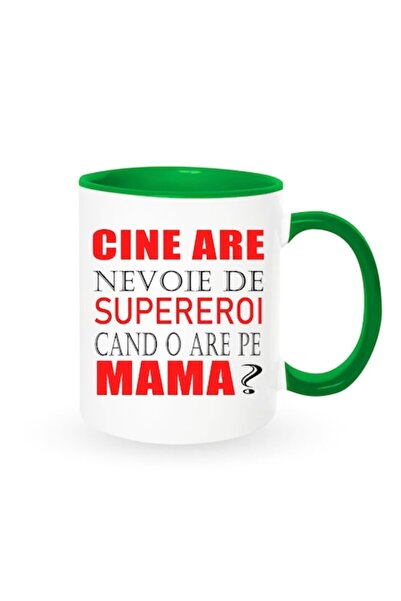 OEM Cană personalizată cu mesajul: „cine are nevoie de supereroi când are mam...