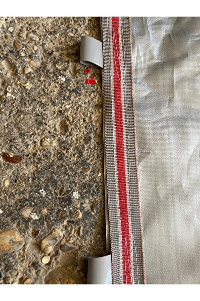 içel çadır Waterproof Gray Woven Tarpaulin with Measurements, Edges with Column Stitching, One Handle at 50 cm