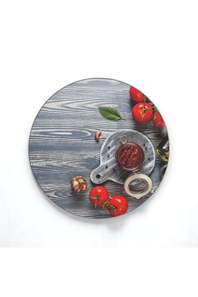 CozyCo Decor Cozy Co:TEMPERLİ CAM DAİRE KESME VE SUNUM TABLASI, KESME TAHTASI...
