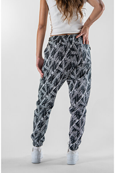 Superbluemexico Women's Jacquard Elasticated Jogger Pants