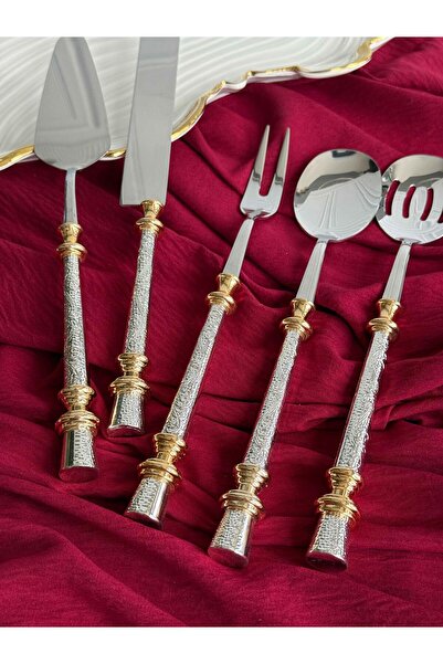 ROSSEV Lady Silver Serving Spoon Set 5 Pieces