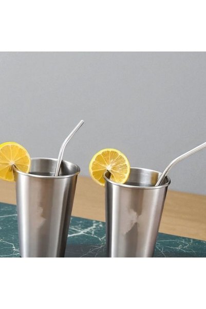 DAMMERUN 4-Piece Stainless Steel Straw Set with Cleaning Brush – Eco-Friendly and Durable