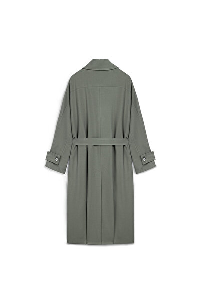 praye Astarlı Klasik Trenç Haki