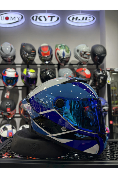 MT Helmets THUNDER 4 GLOSS BLUE KASK (ŞEFFAF VİZÖRLÜ)
