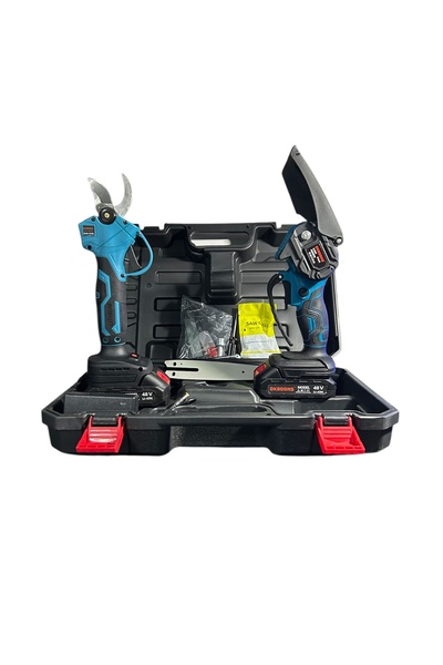 OKBOONS Set Foarfecă Electrică + Fierăstrău cu Lanț Portabil 48V, 2 Acumulato...