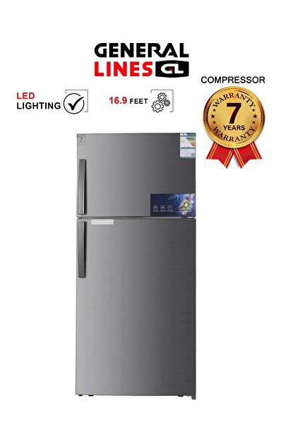 general lines Refrigerator 490L - 16.9 Cu Ft - Stainless Steel - Steam - 7-Year Compressor Warranty