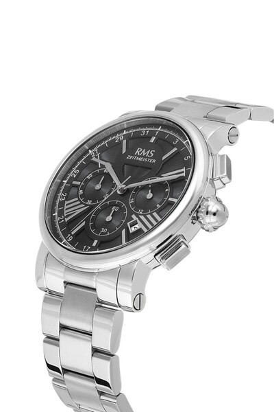 RMS Zeitmeister Rms.1.Ag2058.02 Crystal Glass Steel Band Steel Case 5 Atm Water Resistant Metallic R
