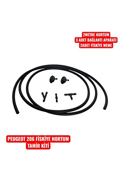 oemco PEUGEOT 206 SİLECEK SU FİSKİYE HORTUM 2 METRE TAMİR KİTİ & FİSKİYE MEME...