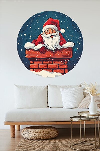 KOSS Dijital Autocolant rotund cu Moș Crăciun Decal decorativ cu tematică de ...