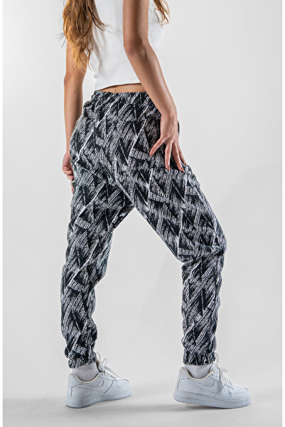 Superbluemexico Women's Jacquard Elasticated Jogger Pants