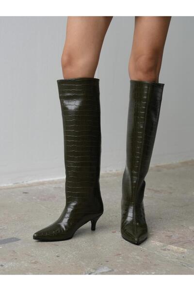 ECENİN BUTİĞİ Agent Haki Kroko Çizme