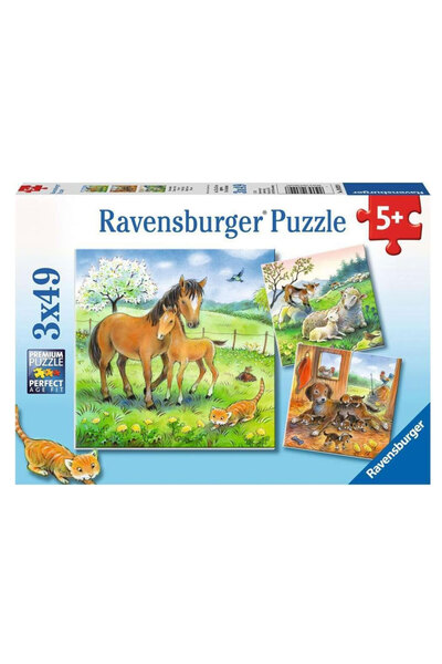 RAVENSBURGER Çocuk Puzzle 3x49 Parça Kucaklaşma 80298