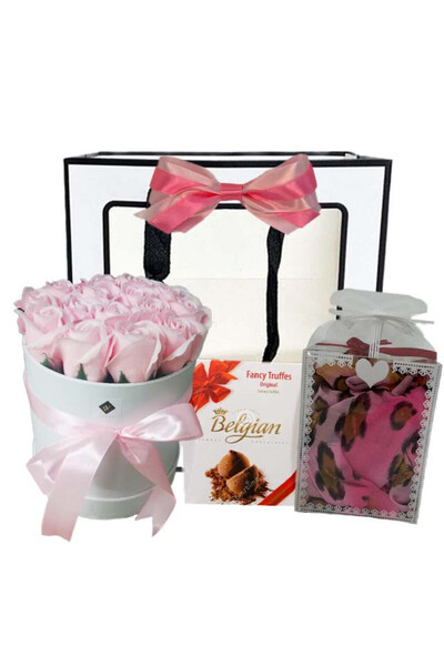 velve Pachet Pinkhold pentru femei, aranjament floral cu 15 trandafiri fosfor...