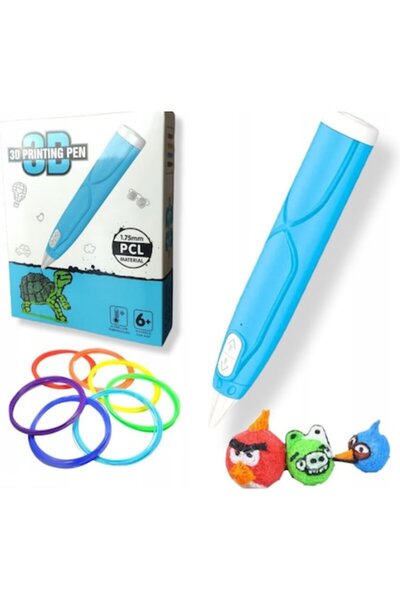 Toy Stilou 3D cu șablon, 3D pentru desen, culoare albastră, 1,75 mm