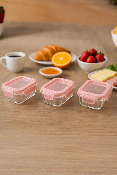 Evsun Home Collection 3 قطع مجموعة تخزين زجاجية صغيرة مفرغة من الهواء 8 سم × 10.5 سم × 6 سم