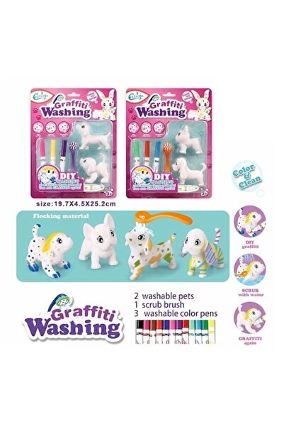 ArtGreco Desen Set de desen creativ – 2 figurine de animale, 3 markere colora...