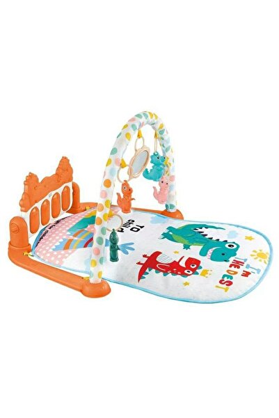 FOXMAG24 Covoraș de joacă interactiv pentru bebeluși cu pian și jucării senzoriale, 75x61x49cm, ABS non-toxic, multicolor