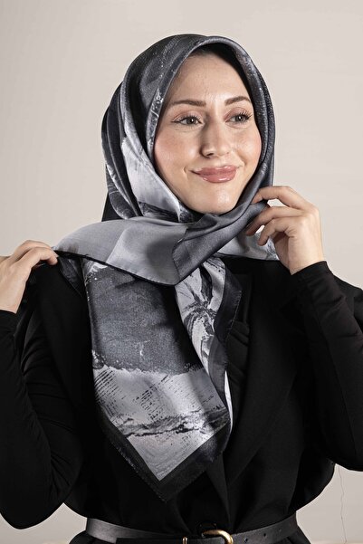 Akel “Dijital Kristal Desenli Eşarp 95x95 – Pastel Desen-1