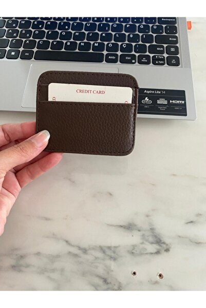 mirakuş Bitter Brown Faux Leather Card Holder Mini Wallet