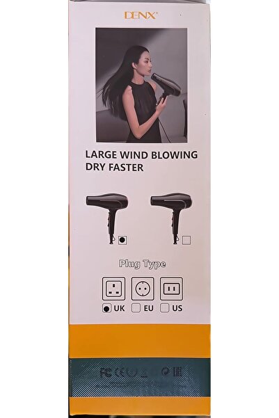 Denx Professional Hair Dryer 3000W – Fast Drying Blow Dryer with Hot & Cold Settings, DX1384