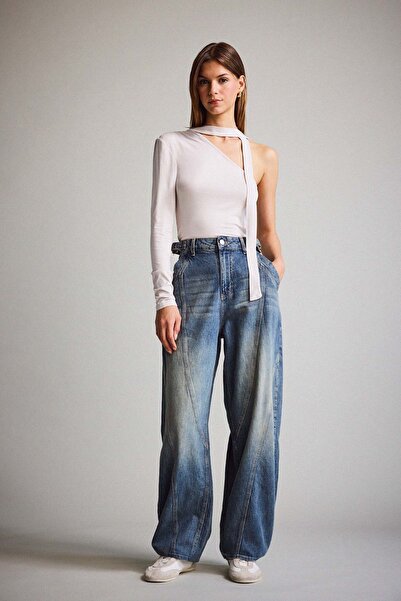 DeFacto Μπλούζα με λεπτομέρεια με κορδόνια με έναν ώμο G3334AX25WN