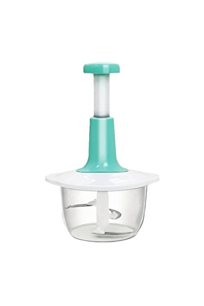FOXMAG24 Manual Mincer for Vegetables & Meat, 700ml Capacity, Plastic & Aluminum, White/Green