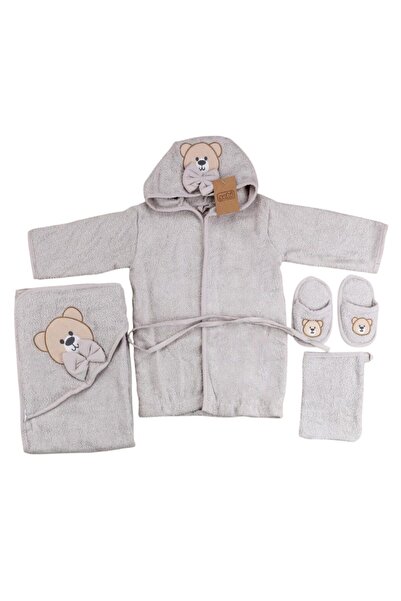 Sebi Bebe Sebi Bear Patterned Baby Bathrobe Set 134