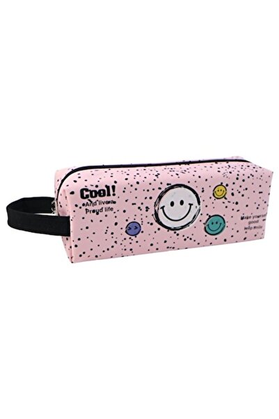 Toy Toy Toy Penar școlar S-Cool cu ​​mâner, 21x7x8 cm, roz cu emoji