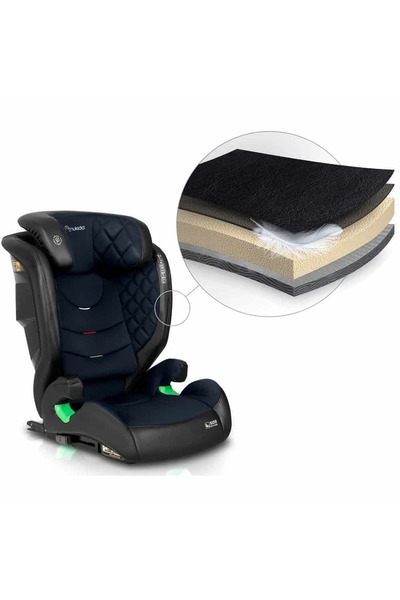 NUKIDO Scaun auto, tapiterie detasabila, lavabila, sistem ISOFIX, 12 niveluri de reglare a tetierei, 2 g...