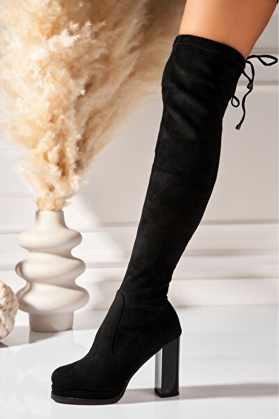 Joana Ghete de iarnă Mazey din piele întoarsă neagră