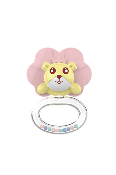 huanger - Baby Lion Teether And Rattle Toy For Newborns Pink