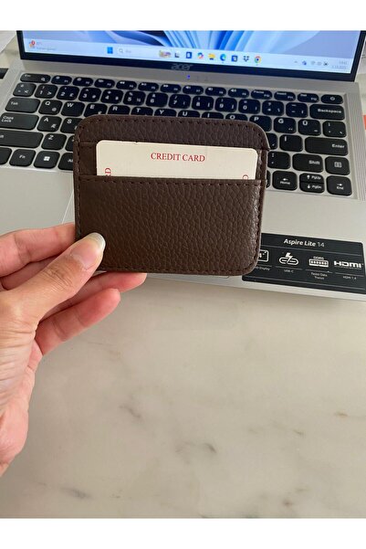 mirakuş Bitter Brown Faux Leather Card Holder Mini Wallet