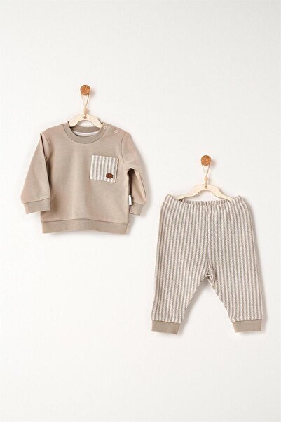 andywawa Baby Tinny's Sheeps Bottom Top Set Beige Ac26160