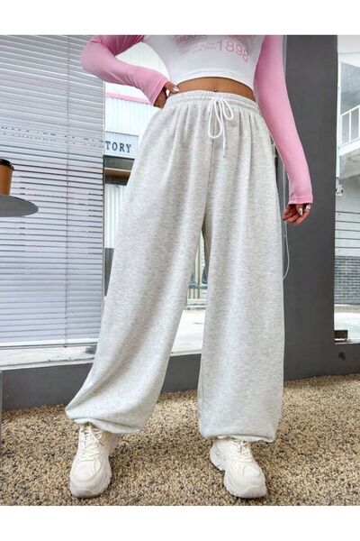 Le Vion Women's Casual Two Thread Oversize Jogger Sweatpants