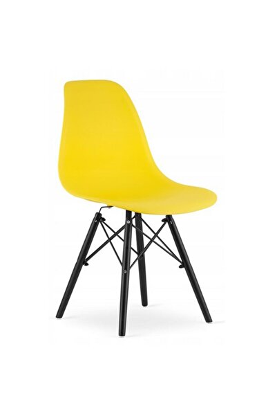 Leobert Scaun stil scandinav, Artool, Osaka, PP, lemn, galben si negru, 46x54...