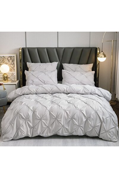 JOJO HOME Double Bedding Set, Premium Finet Cotton Lux, 6 Pieces, Light Grey