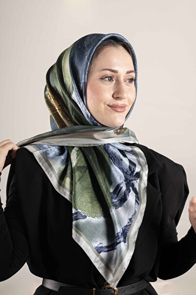 Akel Digital Crystal Patterned Scarf 95X95 – Pastel Pattern-3