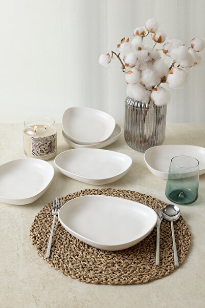 Keramika Farfurie Tetra Alb Mat 23 Cm 6 Bucati