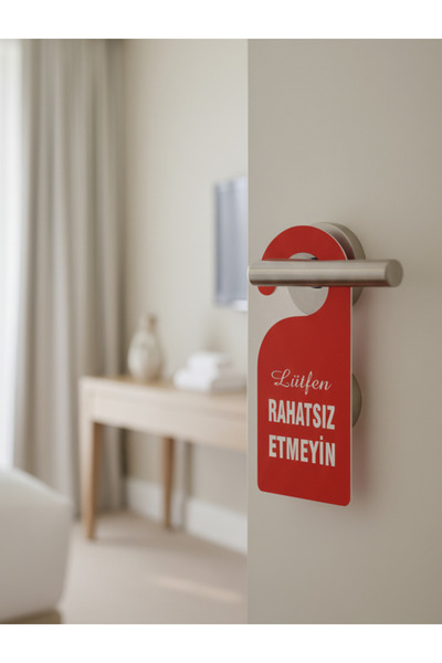 HOMEMADES Dekota Baskı - Rahatsız Etmeyin - Kapı Kolu Askı - Çift Yönlü - Uya...