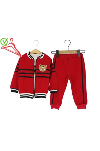 Atabay Kids Atabay 253-10-25 Men's Seasonal Jacket with Cat Embroidery 3-Piece Set 9/24 Months
