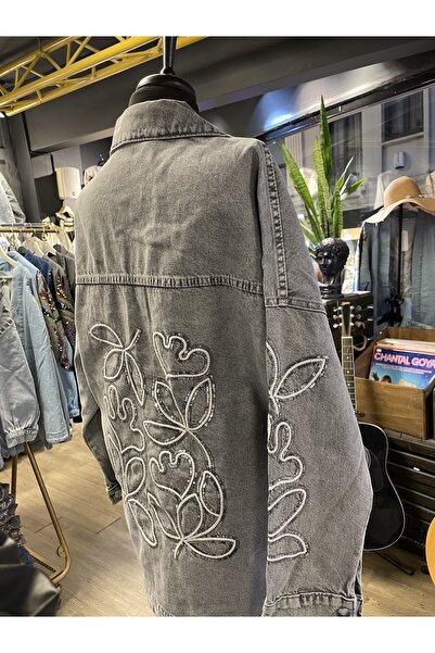 Dadali Women's Embroidered Long Sleeve Cotton Denim Jacket