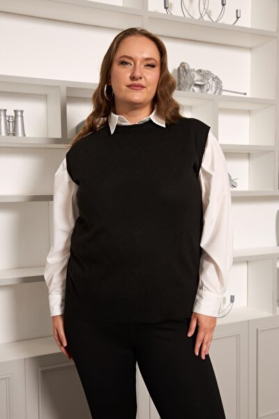 RMG Plus Size Knitwear Sweater Black