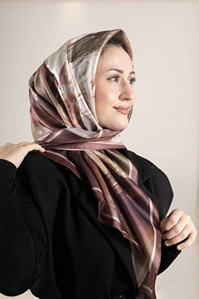 Akel Digital Crystal Patterned Scarf 95X95 – Pastel Pattern-3