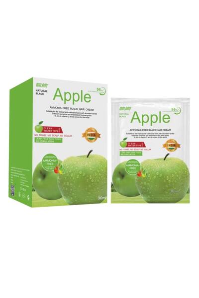 MALANO كريم صبغ الشعر خالي من الأمونيا بنكهة التفاح (أسود طبيعي)